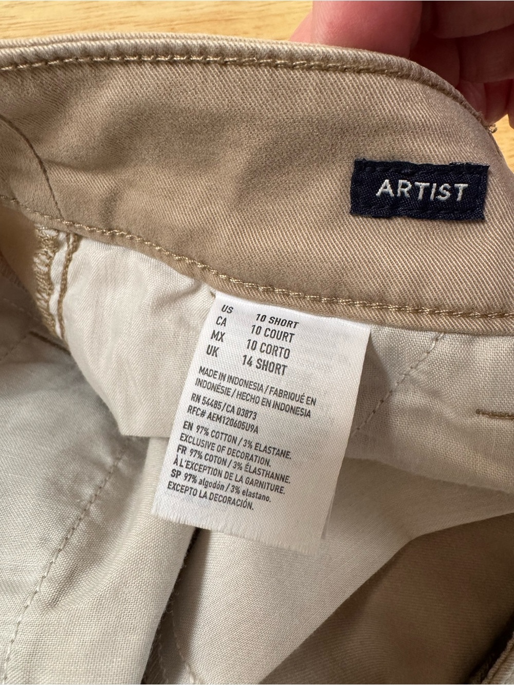 American Eagle Artist Flare Khaki Pants - Low Rise Stretch Size 10 NWT - Picture 6 of 10
